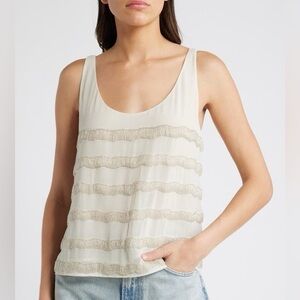Treasure & Bond Cream Embellished Tank